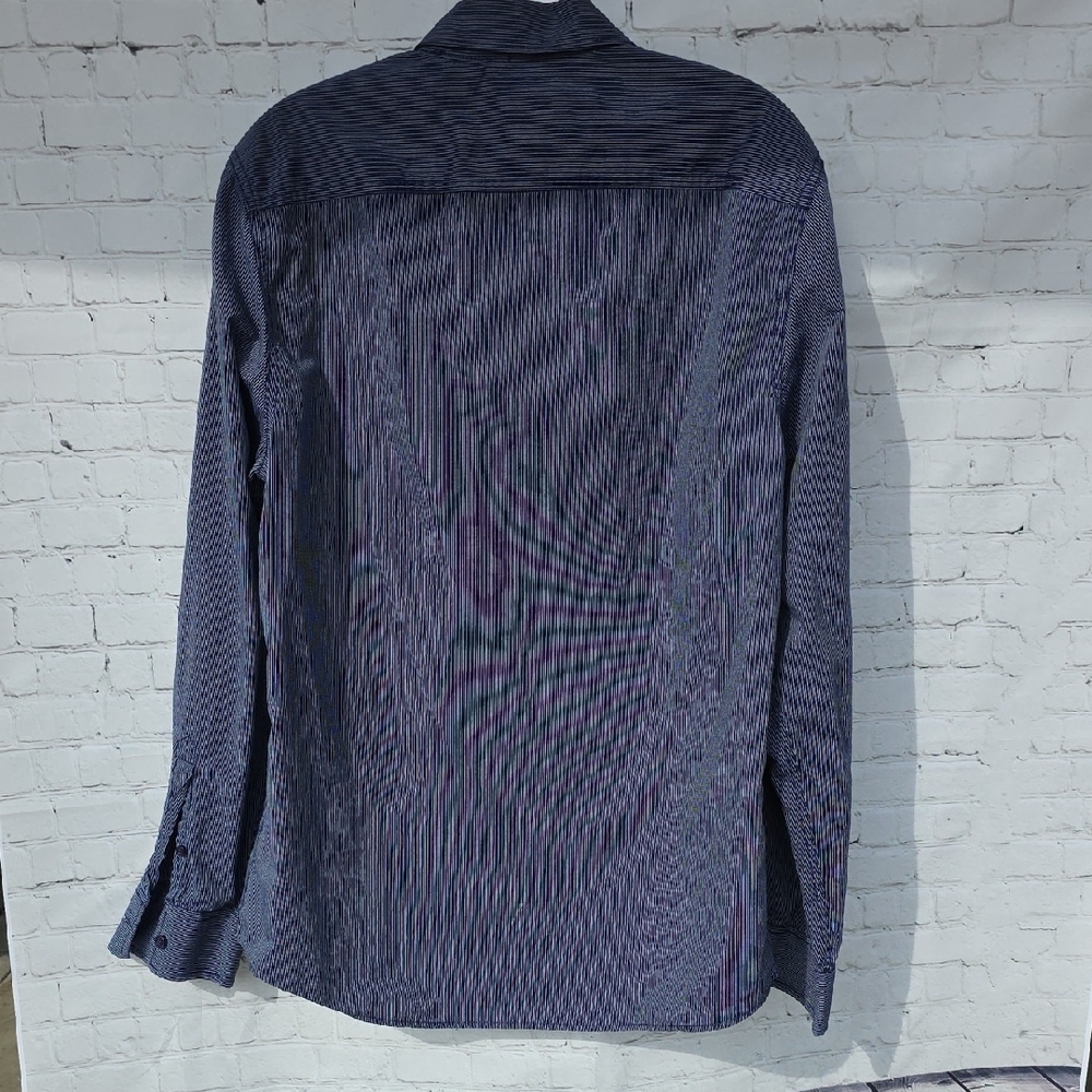 American Rag Blue Patterned Button Down Shirt - image 4